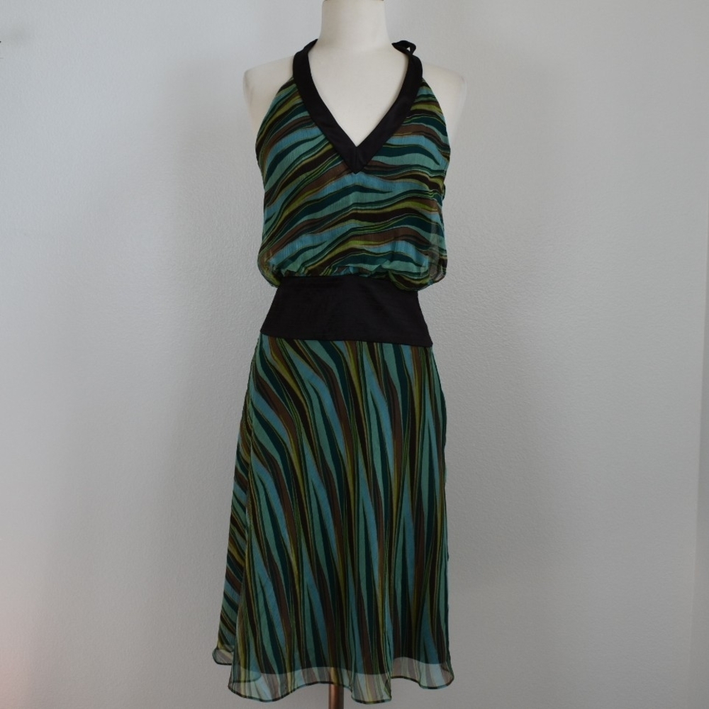 Laundry By Shelli Segal Y2K Silk Halter Dress